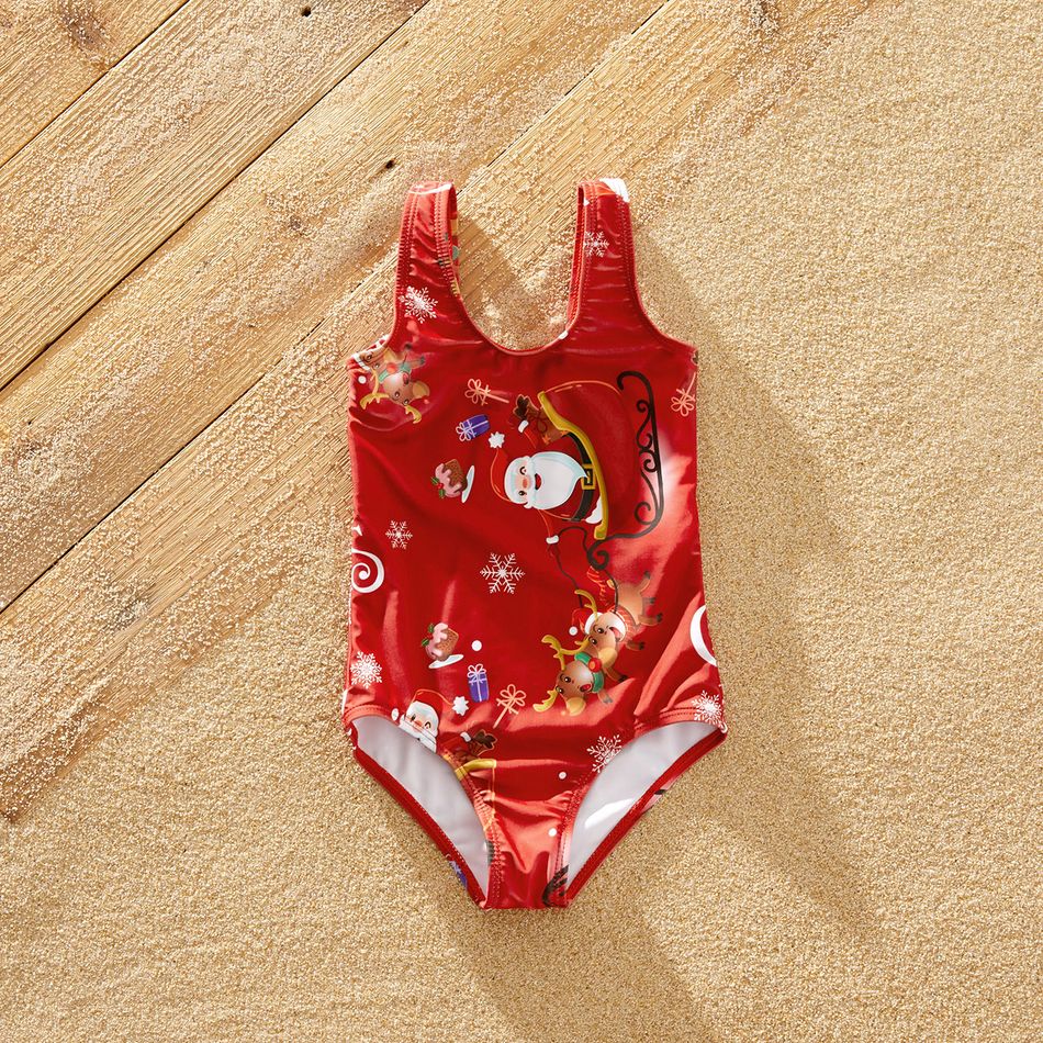 Natal Look de família Conjuntos de roupa para a família Fato de banho Vermelho big image 3