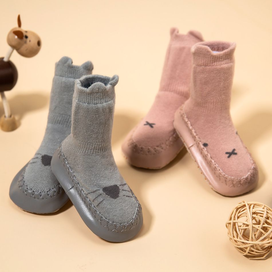 Baby Cartoon Jacquard Antiskid Floor Socks Light Pink big image 6