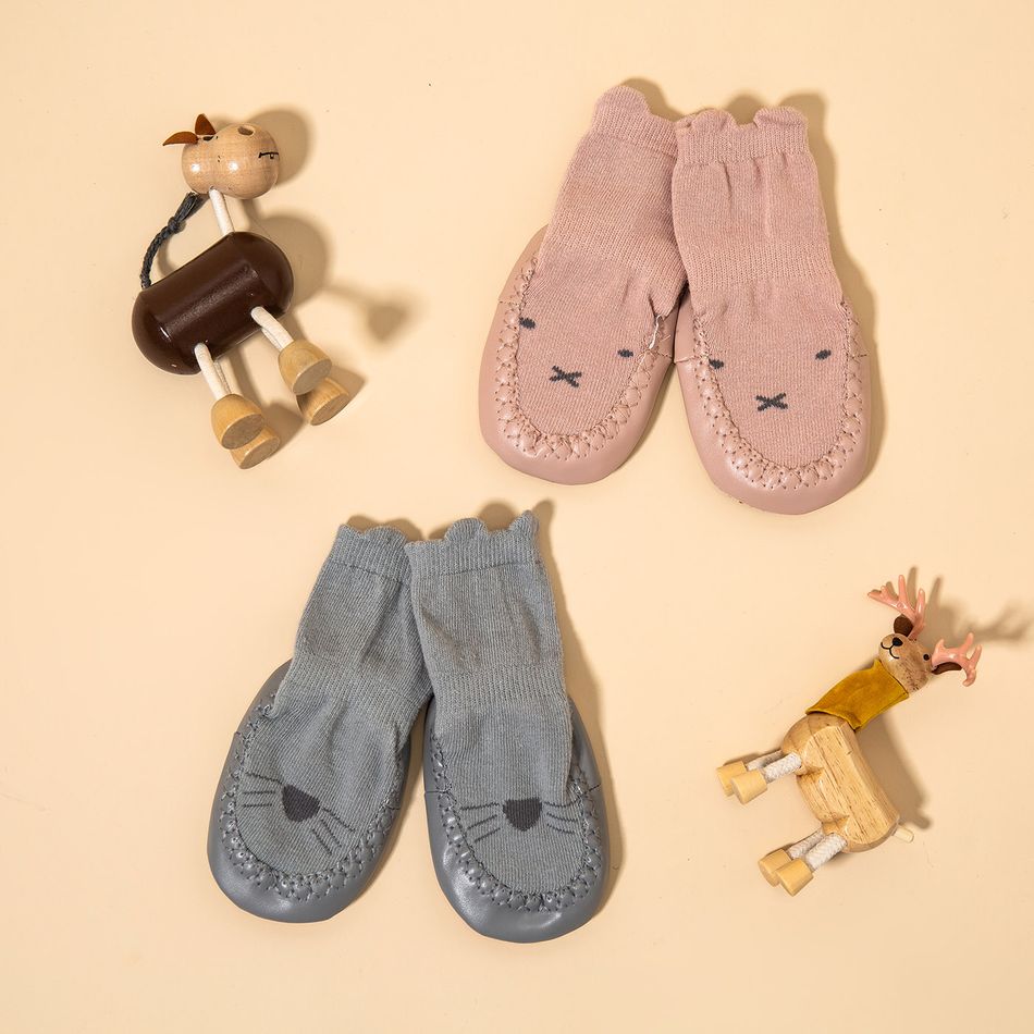 calzini antiscivolo da pavimento jacquard in cartone animato per bambini Rosa Chiaro big image 8