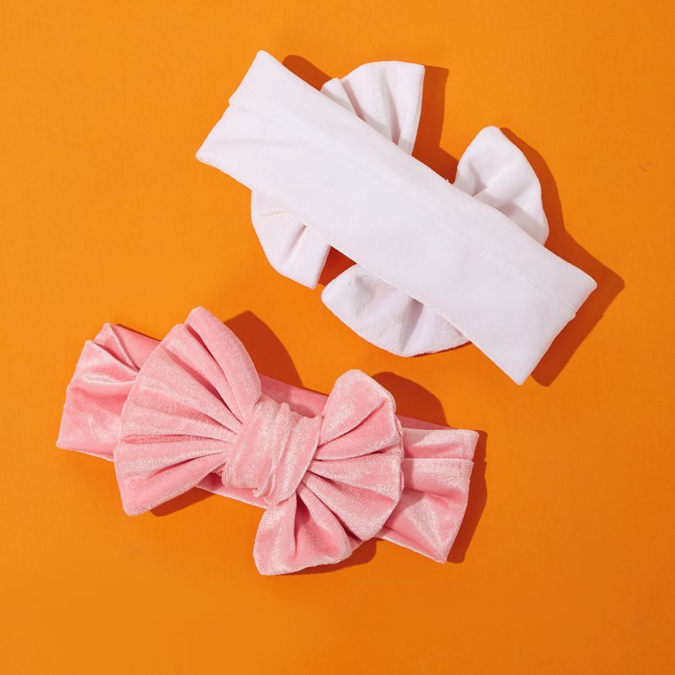 Solid Color Bowknot Headbands for Girls White big image 3
