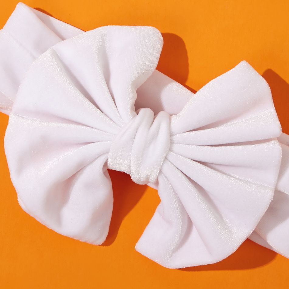 Solid Color Bowknot Headbands for Girls White big image 4