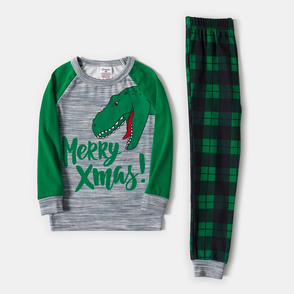 Natal Look de família Manga comprida Conjuntos de roupa para a família pijama apertado Verde big image 9