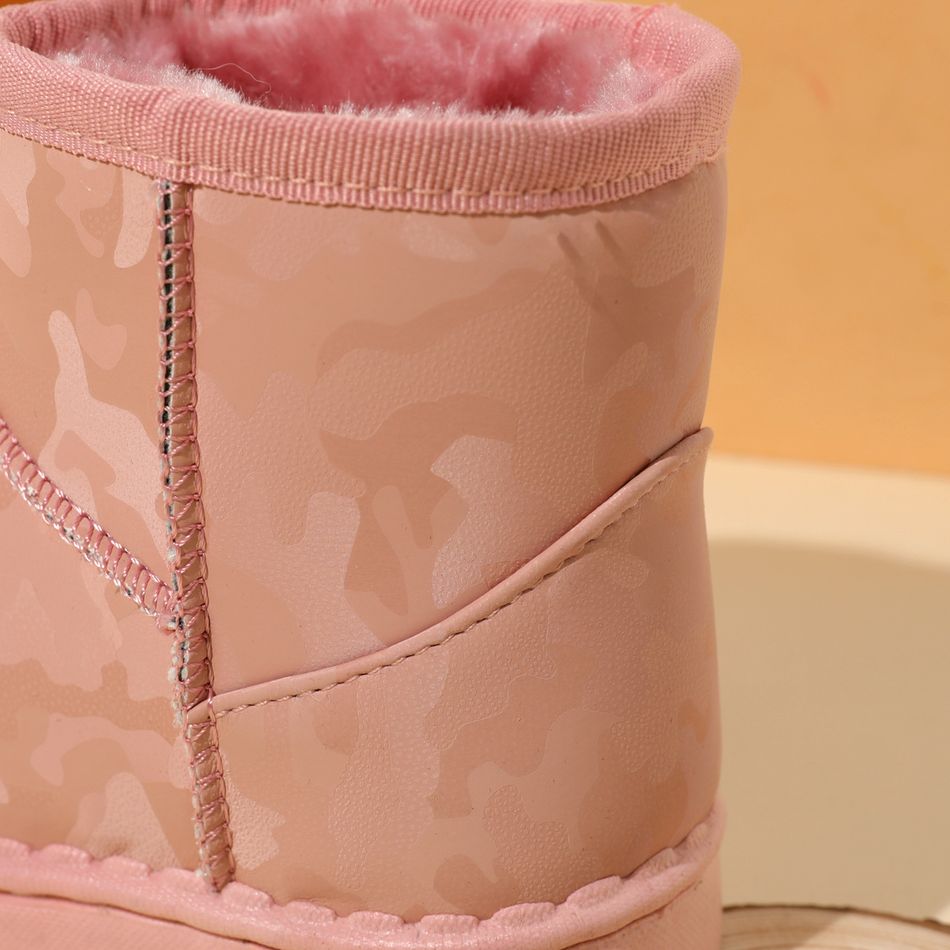 Toddler / Kid Solid Color Print Fleece-lining Boots Pink big image 5
