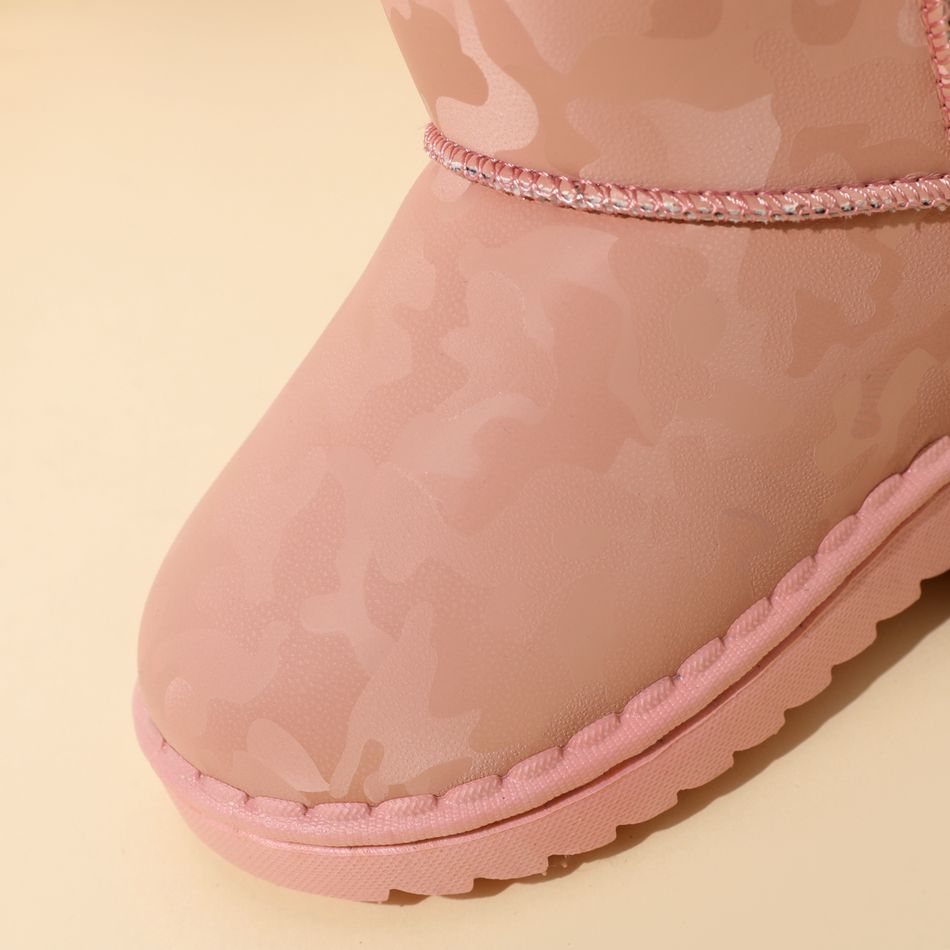 طفل صغير / طفل طباعة أحذية مبطنة بالصوف بلون زهري big image 4