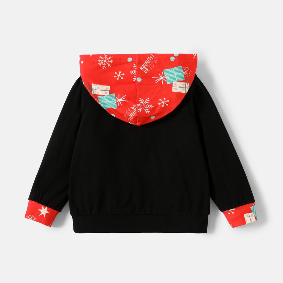 Looney Tunes Toddler Boy Merry Christmas Colorblock Hooded Sweatshirt Black big image 2