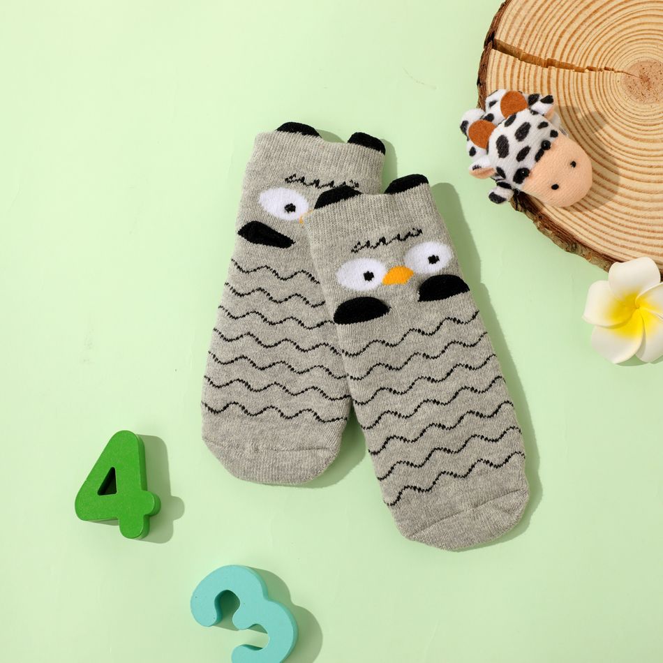 Baby / Toddler Cartoon Three-dimensional Winter Terry Non-slip Glue Socks Grey
