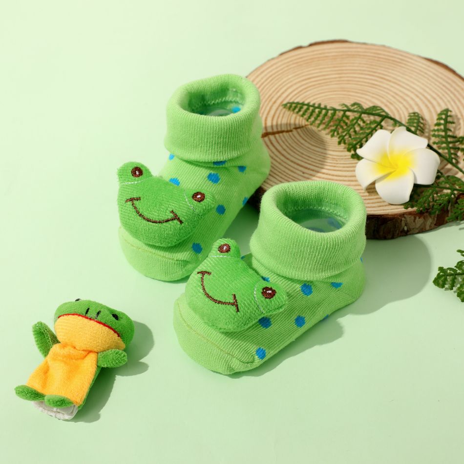 Baby Cartoon Tierfrucht dreidimensionale Socken grün