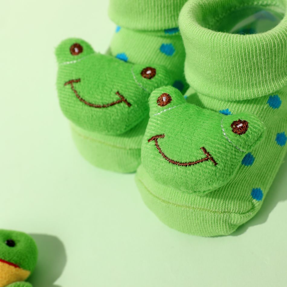 Baby Cartoon Animal Fruit Three-dimensional Socks Green big image 3