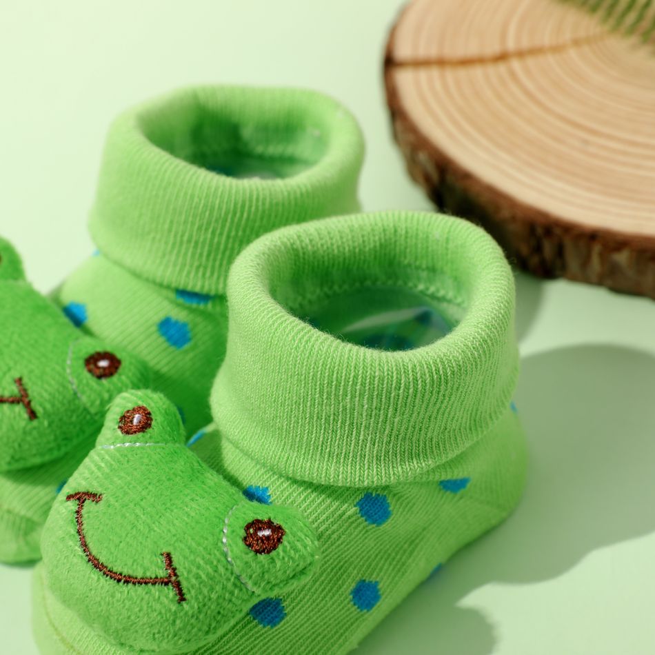 Baby Cartoon Animal Fruit Three-dimensional Socks Green big image 6