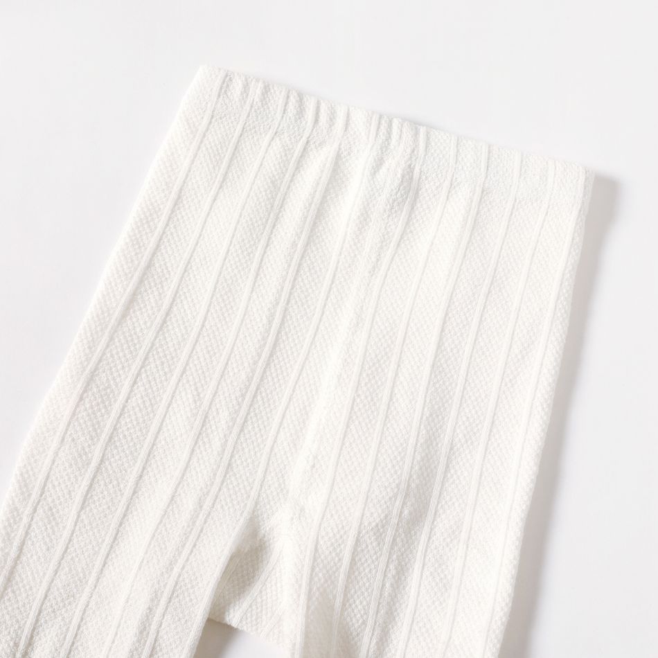 leggings de design bowknot de cor sólida para menina criança Branco big image 5