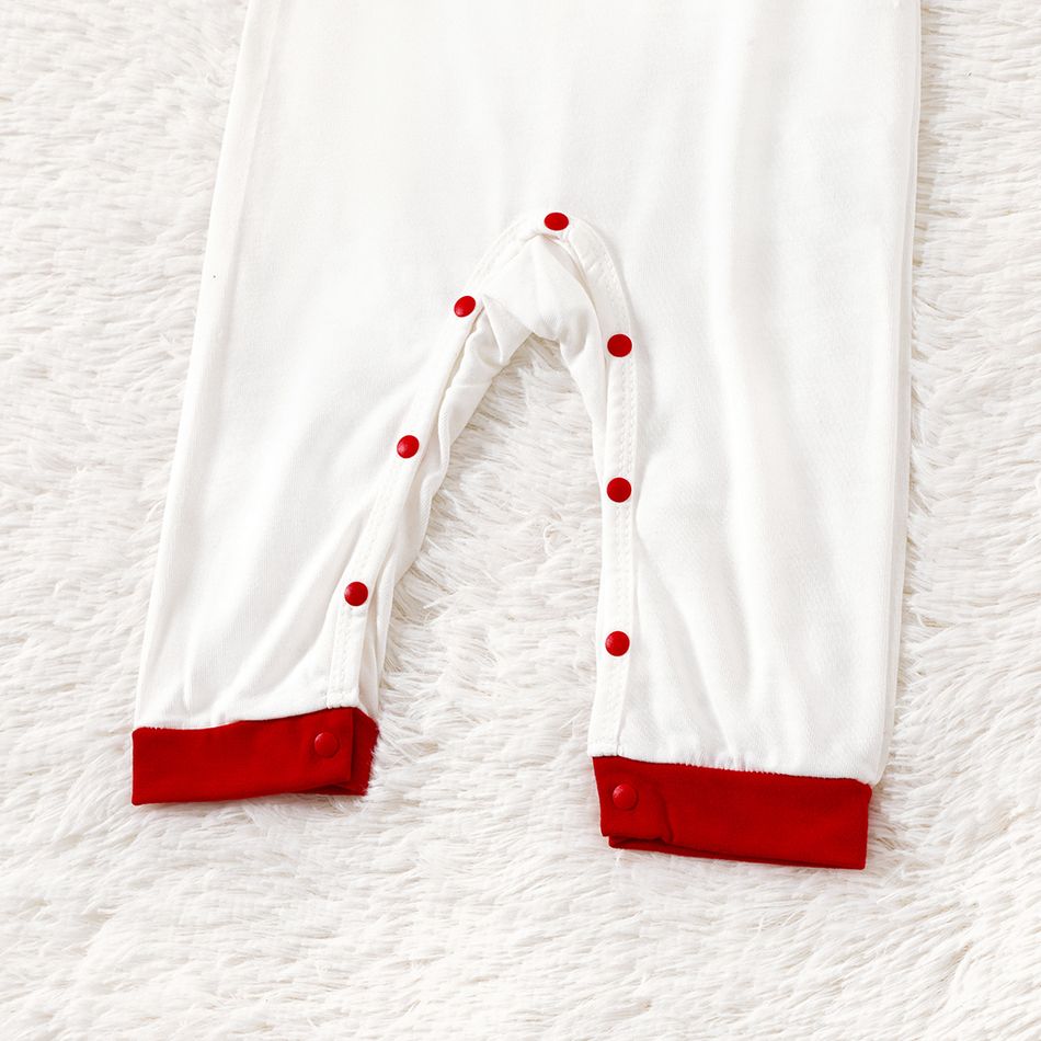 Christmas Golden Deer and Letter Print Family Matching Long-sleeve Red Striped Pajamas Sets (Flame Resistant) Red/White