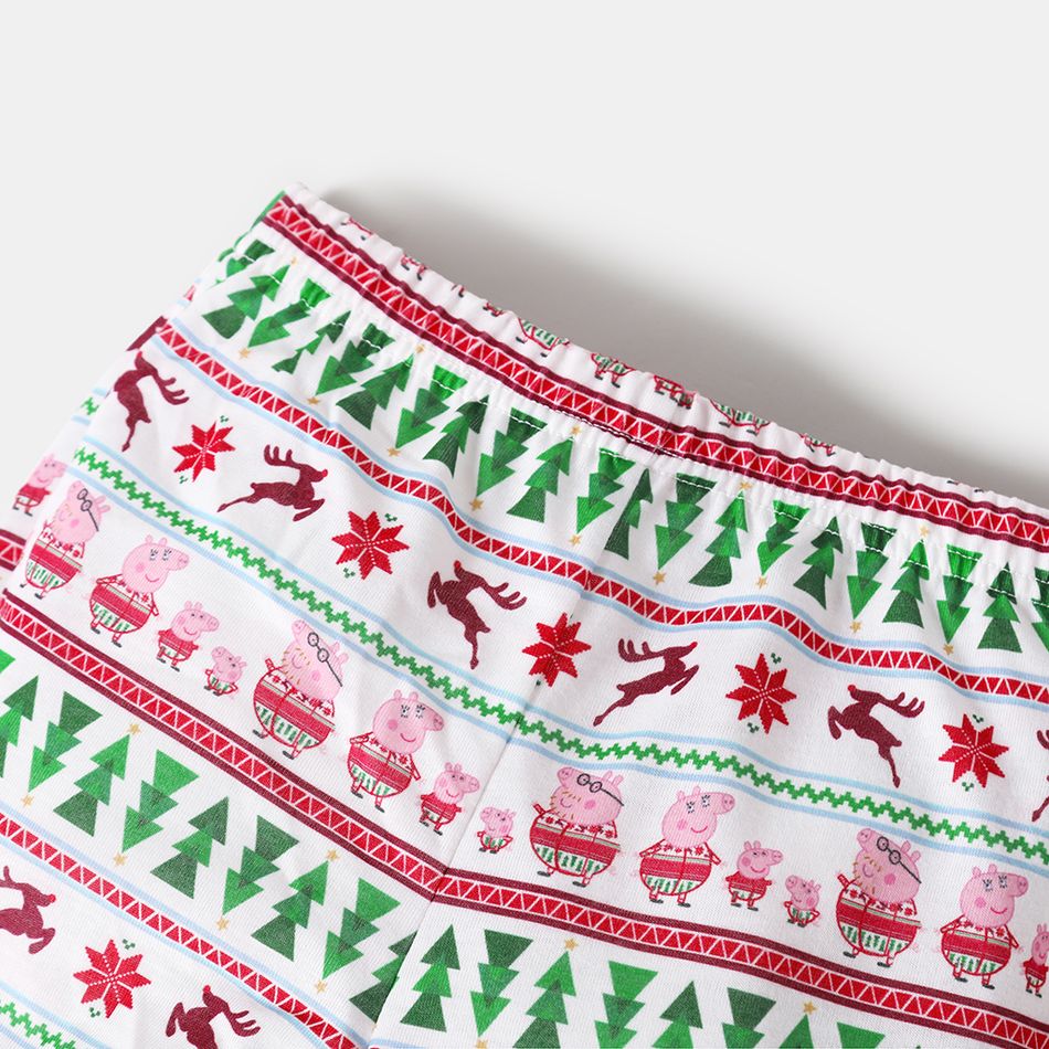 Peppa Pig Family Matching Christmas Tree and Reindeer Top and Pants Pajamas Sets Red big image 9