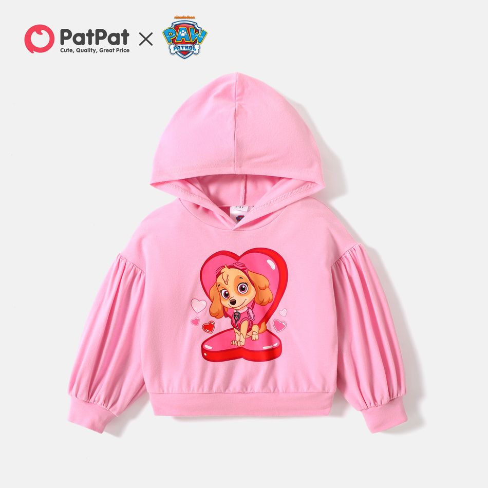 PAW Patrol Toddler Girl Skye and Heart Print Cotton Pink Sweatshirt Pink