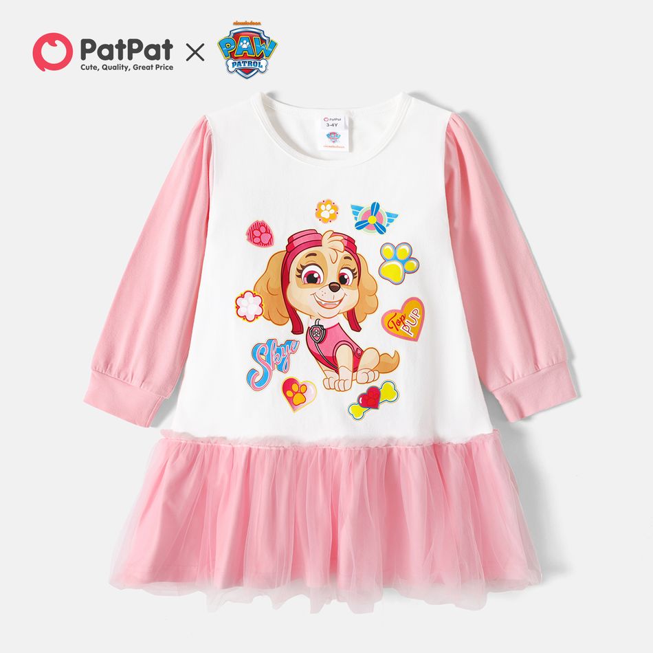 PAW Patrol Toddler Girl Cotton Skye Colorblock Dress White