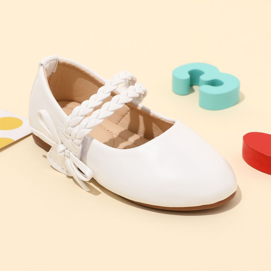 Toddler / Kid Minimalist White Braided Velcro Shoes White big image 2