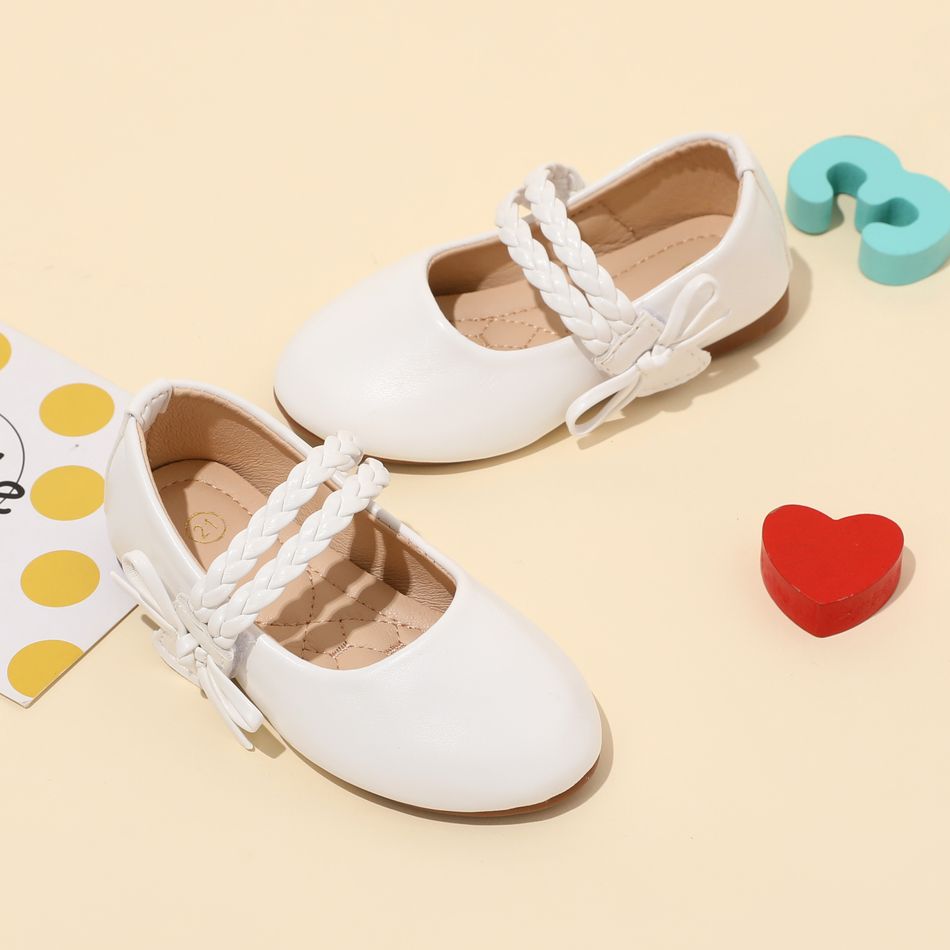 Toddler / Kid Minimalist White Braided Velcro Shoes White big image 3