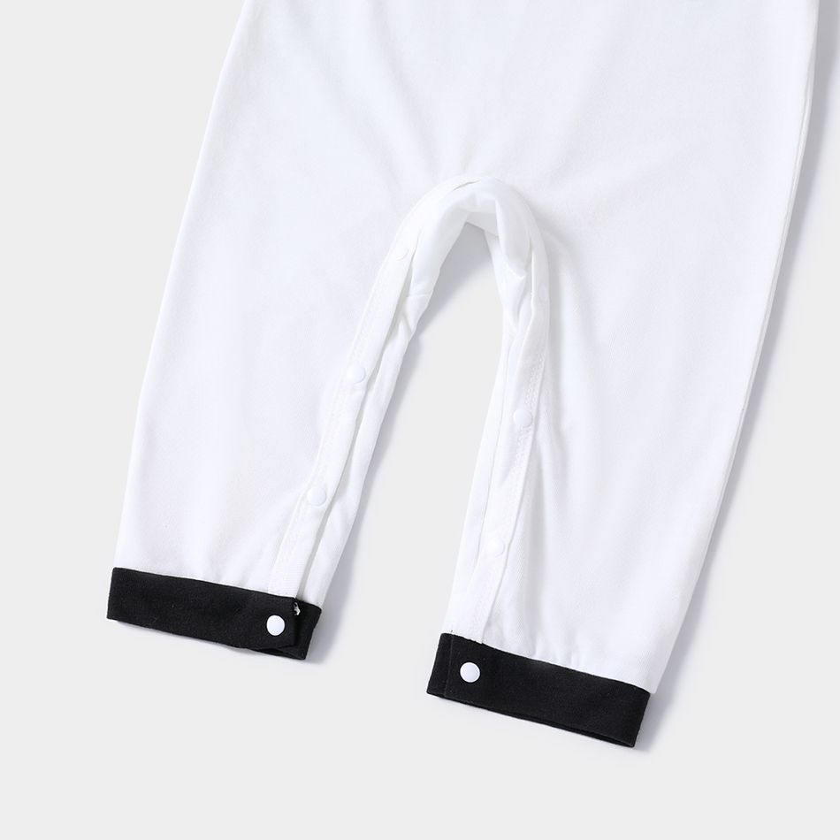 Christmas Snowman Face and Letter Print Family Matching Raglan Long-sleeve Plaid Pajamas Sets (Flame Resistant) Black/White big image 10