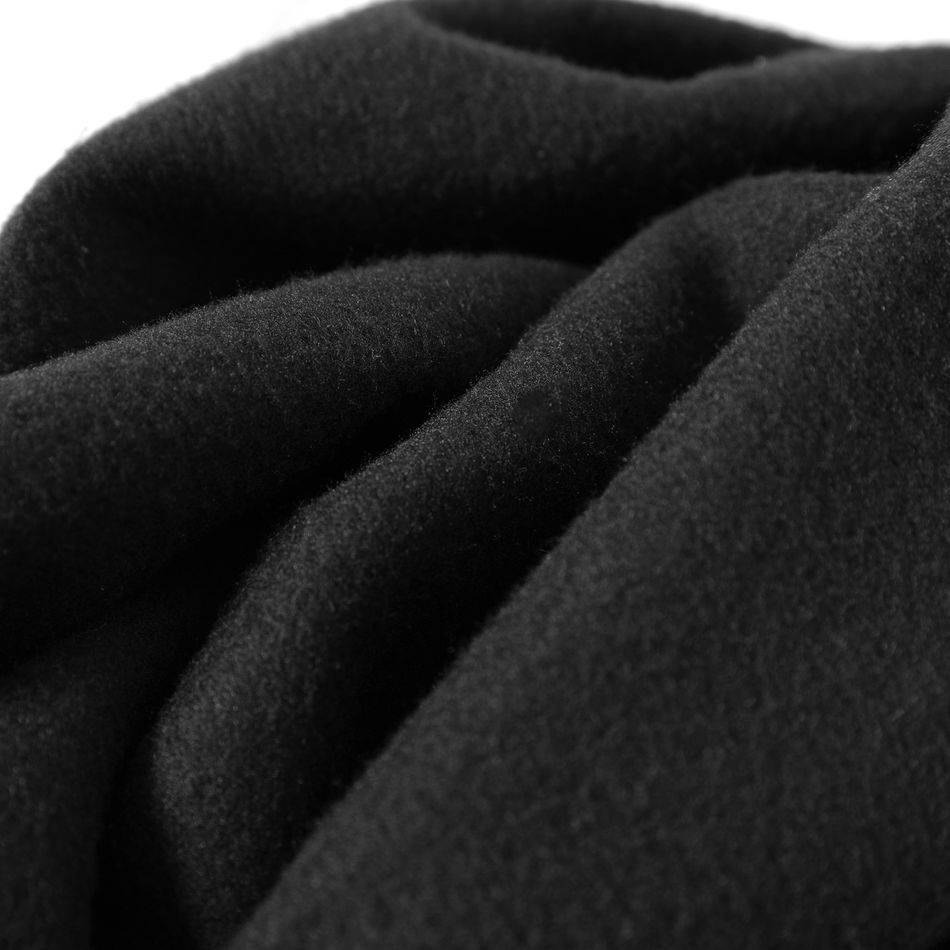 Kid Girl Letter Stars Print Fleece Lined Hoodie Sweatshirt Black big image 3