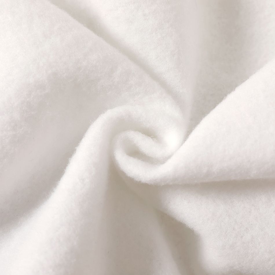 2-piece Kid Girl Letter Print Fleece Lined Hoodie Sweatshirt and Solid Color Pants Set White big image 6
