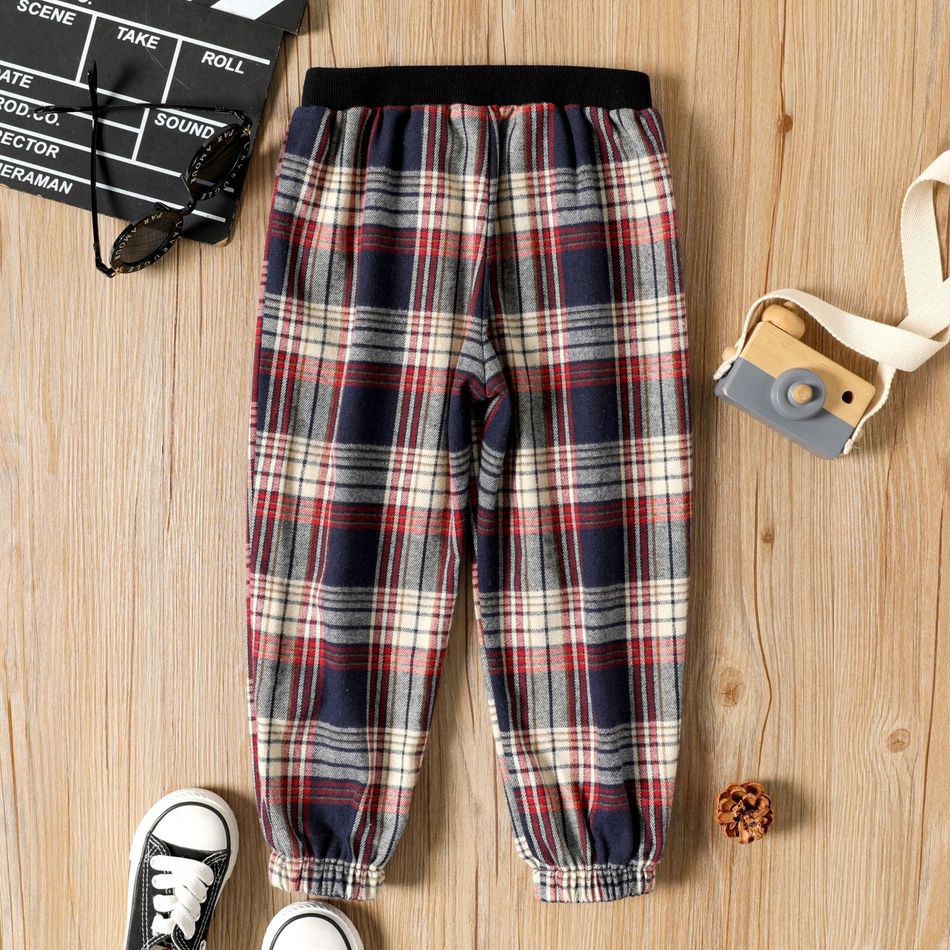Toddler Boy Casual Plaid Elasticized Pants Red/White