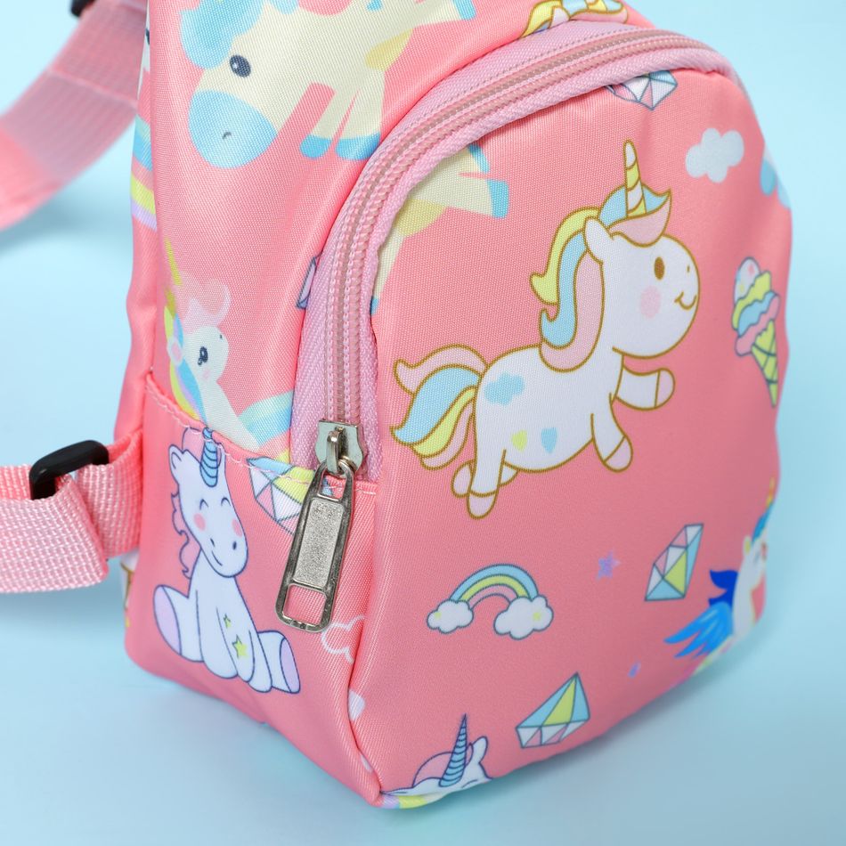 Toddler / Kid Unicorn Dinosaur Pattern Chest Bag Sling Bag Pink big image 6