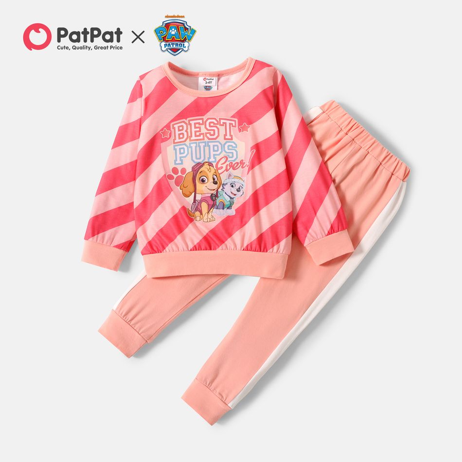 PAW Patrol 2-piece Toddler Girl Stripe Top and Solid Pants Set Pink