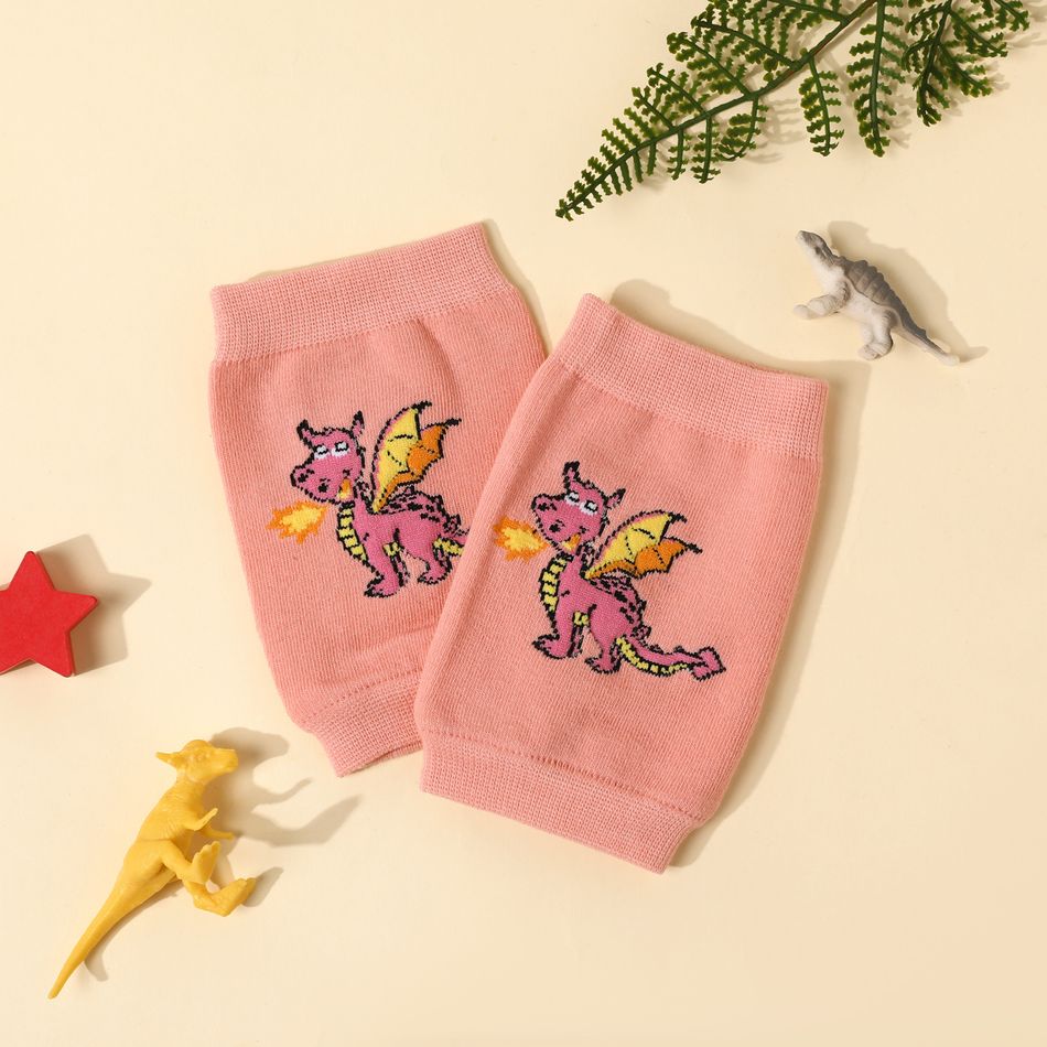 Baby Cartoon Dinosaur Unicorn Print Anti-fall Knee Pad Pink