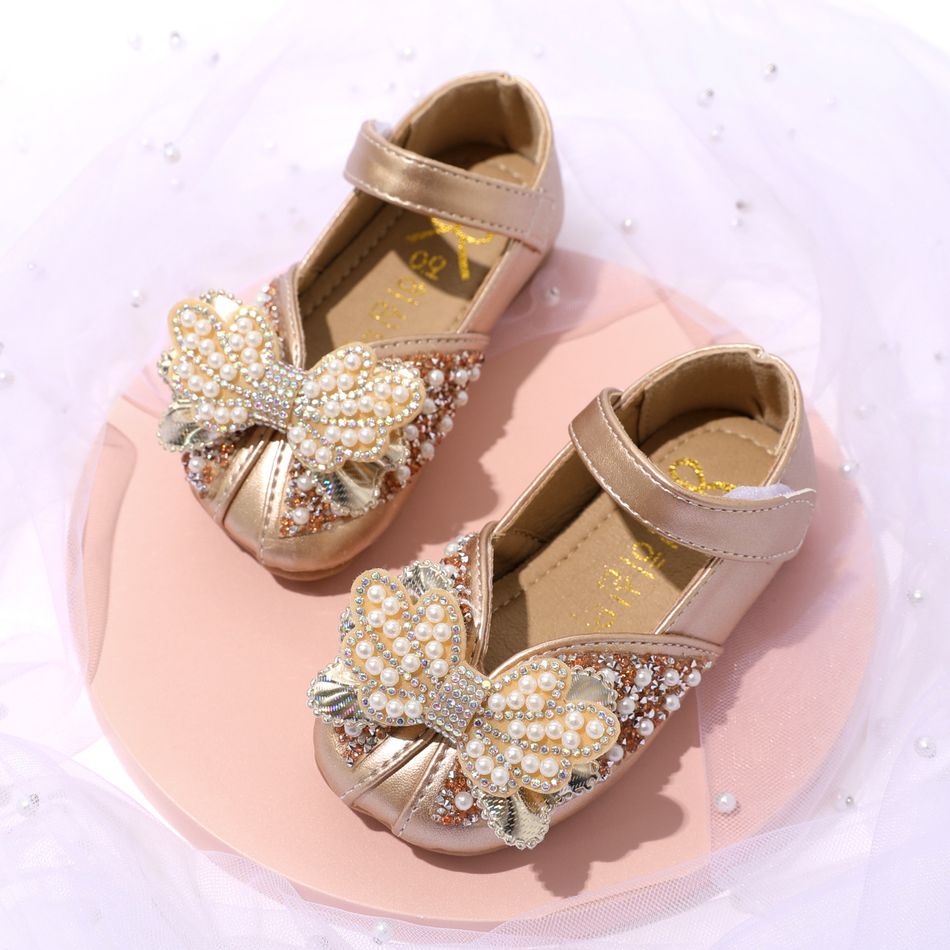 Toddler / Kid Rhinestone Bow Princess Shoes Dress Shoes Gold