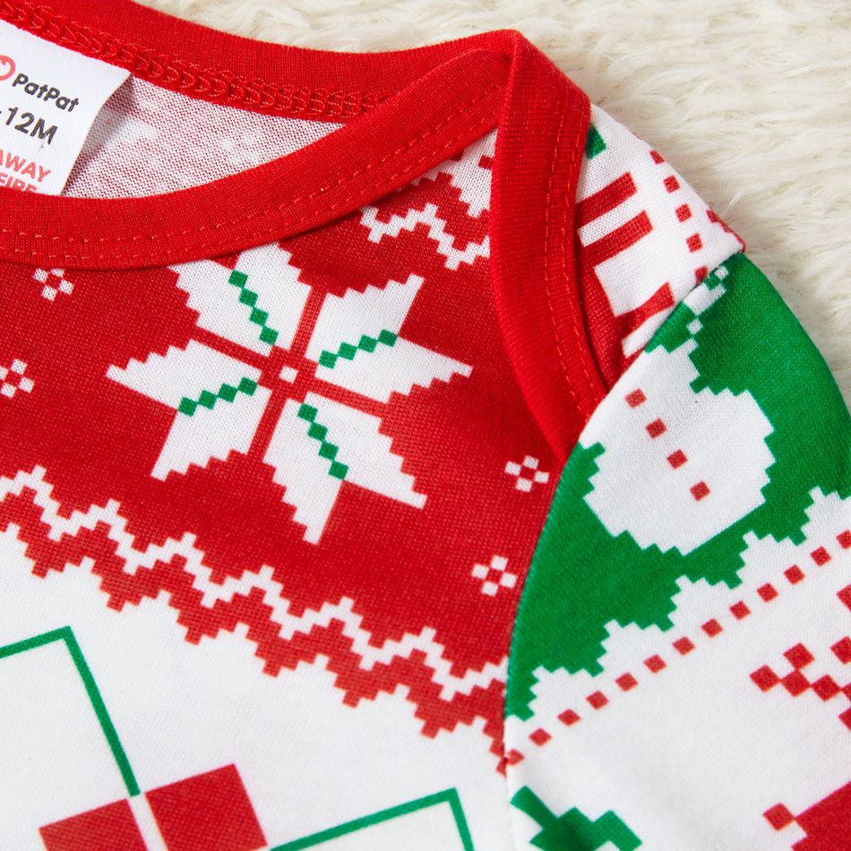 Christmas Multi-color All Over Print Family Matching Long-sleeve Pajamas Sets (Flame Resistant) Multi-color big image 8