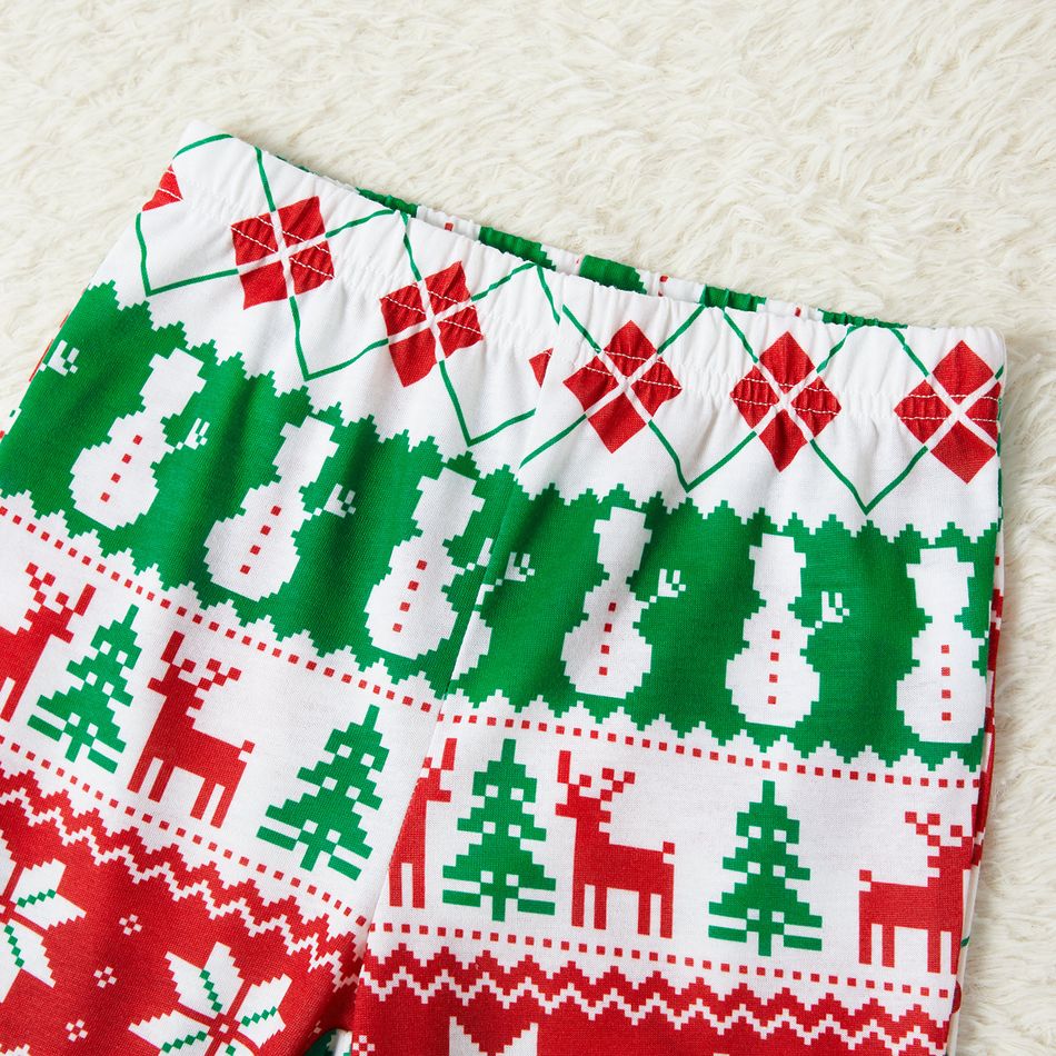 Christmas Multi-color All Over Print Family Matching Long-sleeve Pajamas Sets (Flame Resistant) Multi-color big image 5