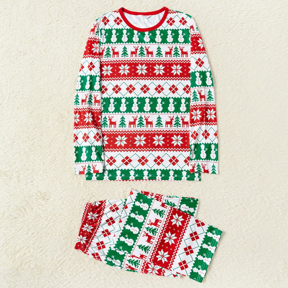 Christmas Multi-color All Over Print Family Matching Long-sleeve Pajamas Sets (Flame Resistant) Multi-color big image 3