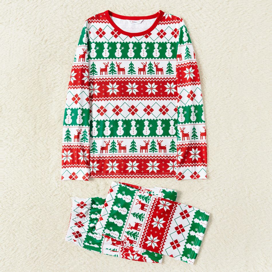 Christmas Multi-color All Over Print Family Matching Long-sleeve Pajamas Sets (Flame Resistant) Multi-color big image 2