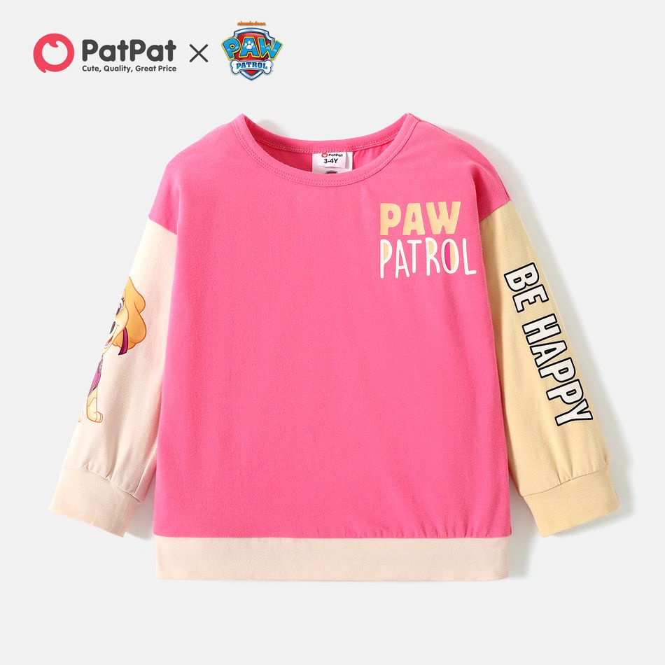 PAW Patrol Toddler Boy/Girl  Cotton Colorblock Pullover Sweatshirt Dark Pink