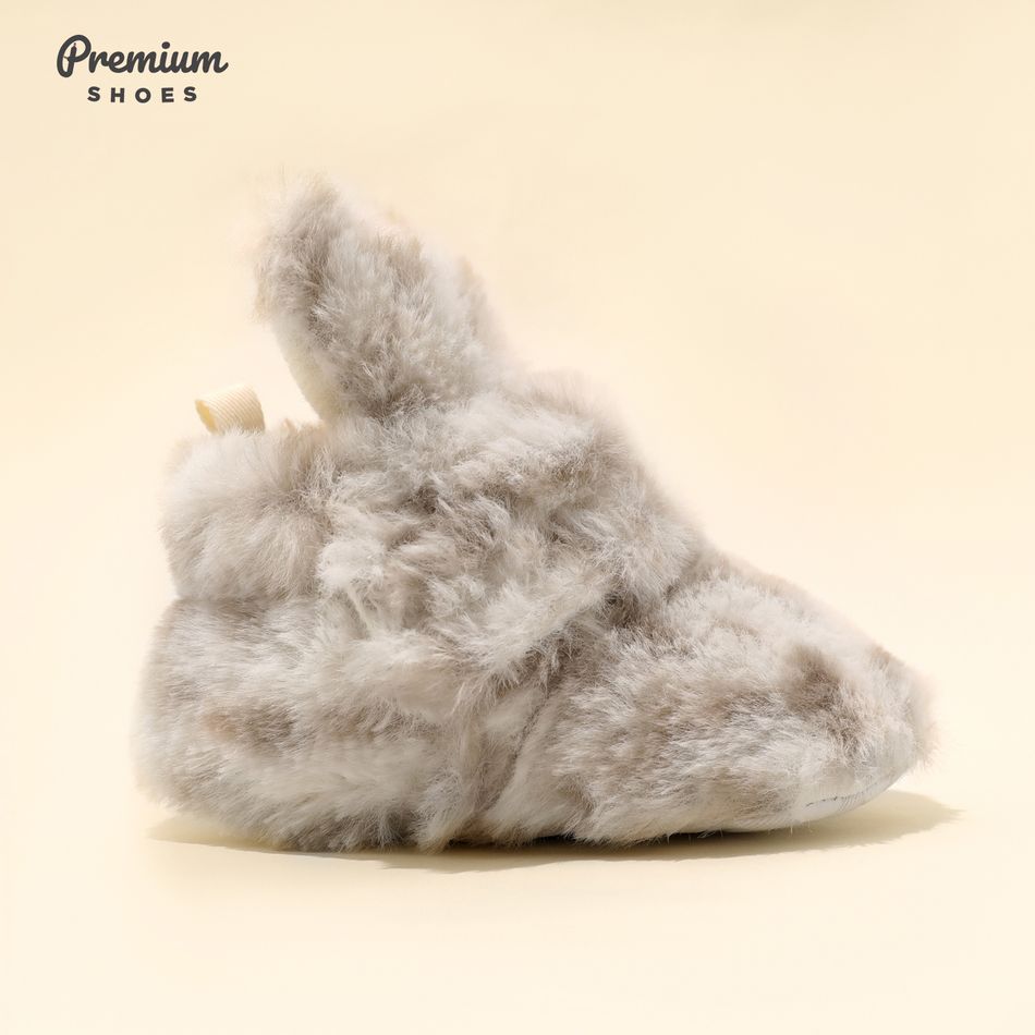 Baby / Toddler Fuzzy Fleece Cartoon Rabbit Prewalker Shoes Apricot