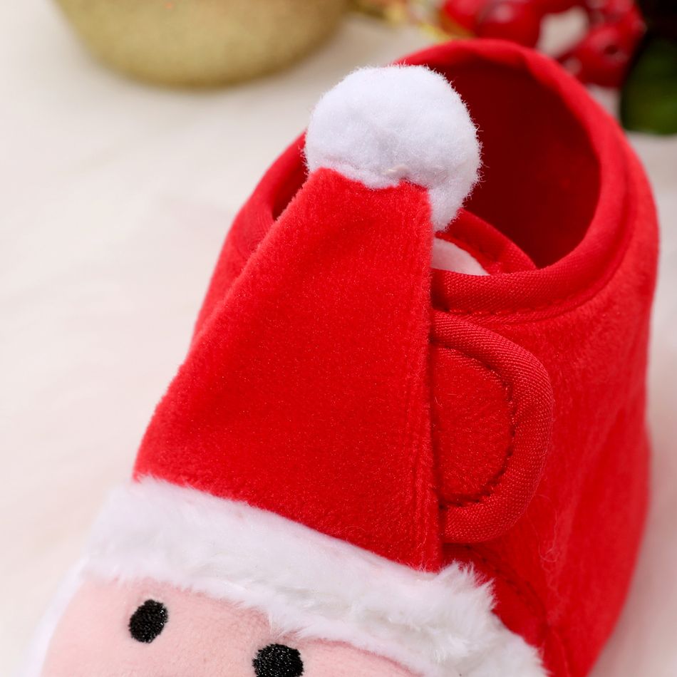 عيد الميلاد طفل / طفل صغير الفيلكرو سانتا كلوز أحذية prewalker أحمر