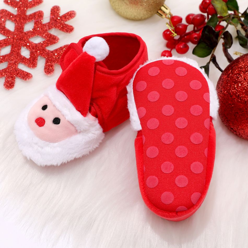 عيد الميلاد طفل / طفل صغير الفيلكرو سانتا كلوز أحذية prewalker أحمر big image 3