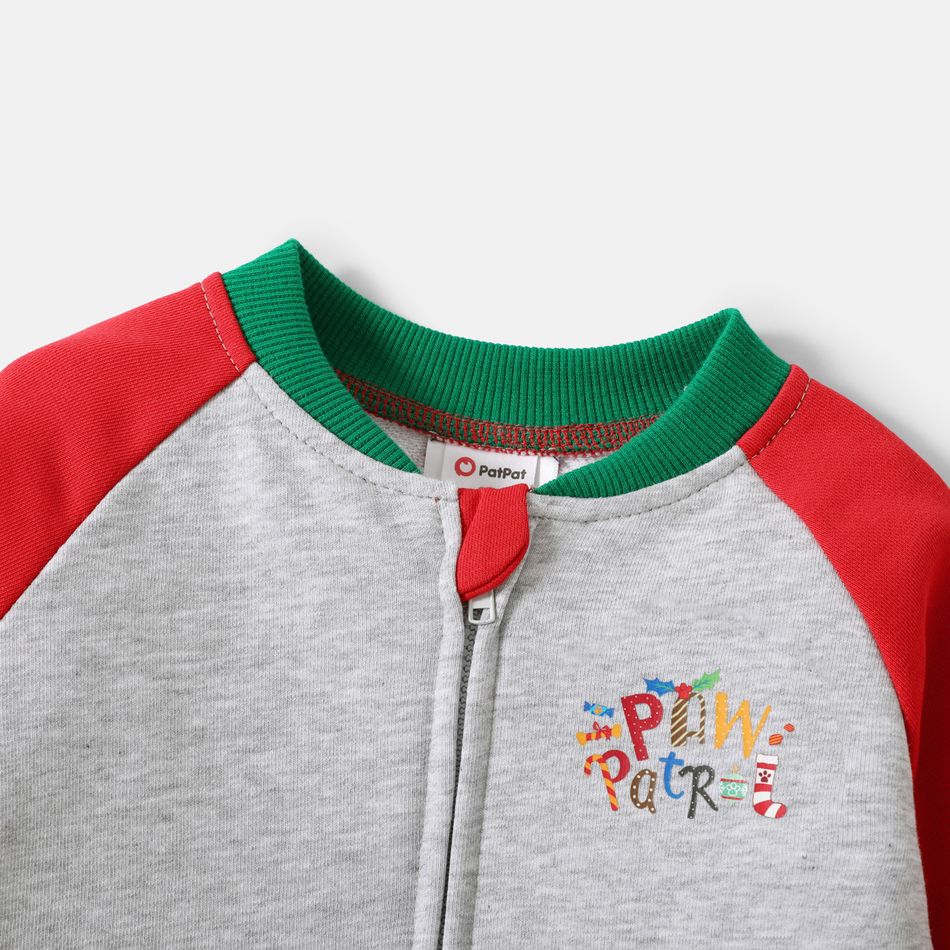 باو باترول طفل صبي / فتاة عيد الميلاد colorblock zip-up معطف رمادي فاتح big image 5