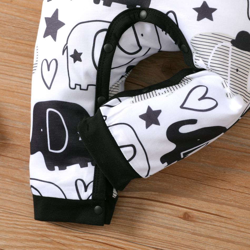 Baby Jungen Aufgesetzte Tasche Elefant Kindlich Baby-Overalls Farbblock big image 5