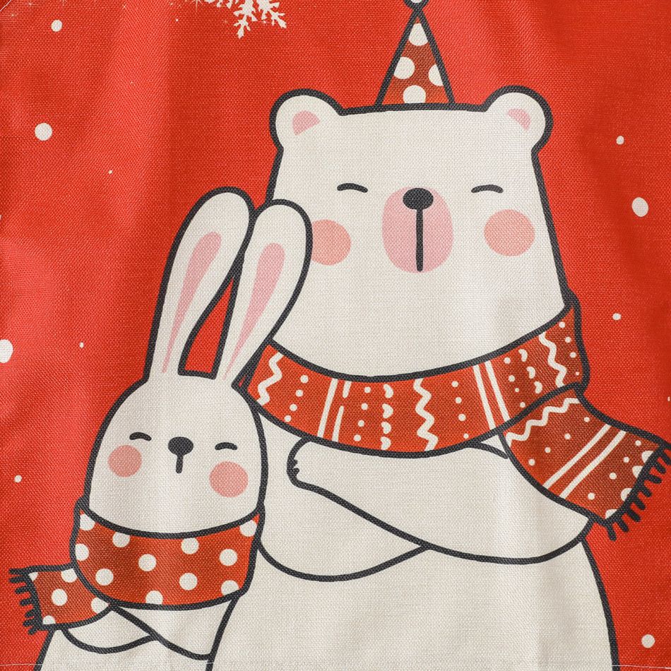 Christmas Rabbit and Bear Print Red Apron for Mom and Me Red big image 5