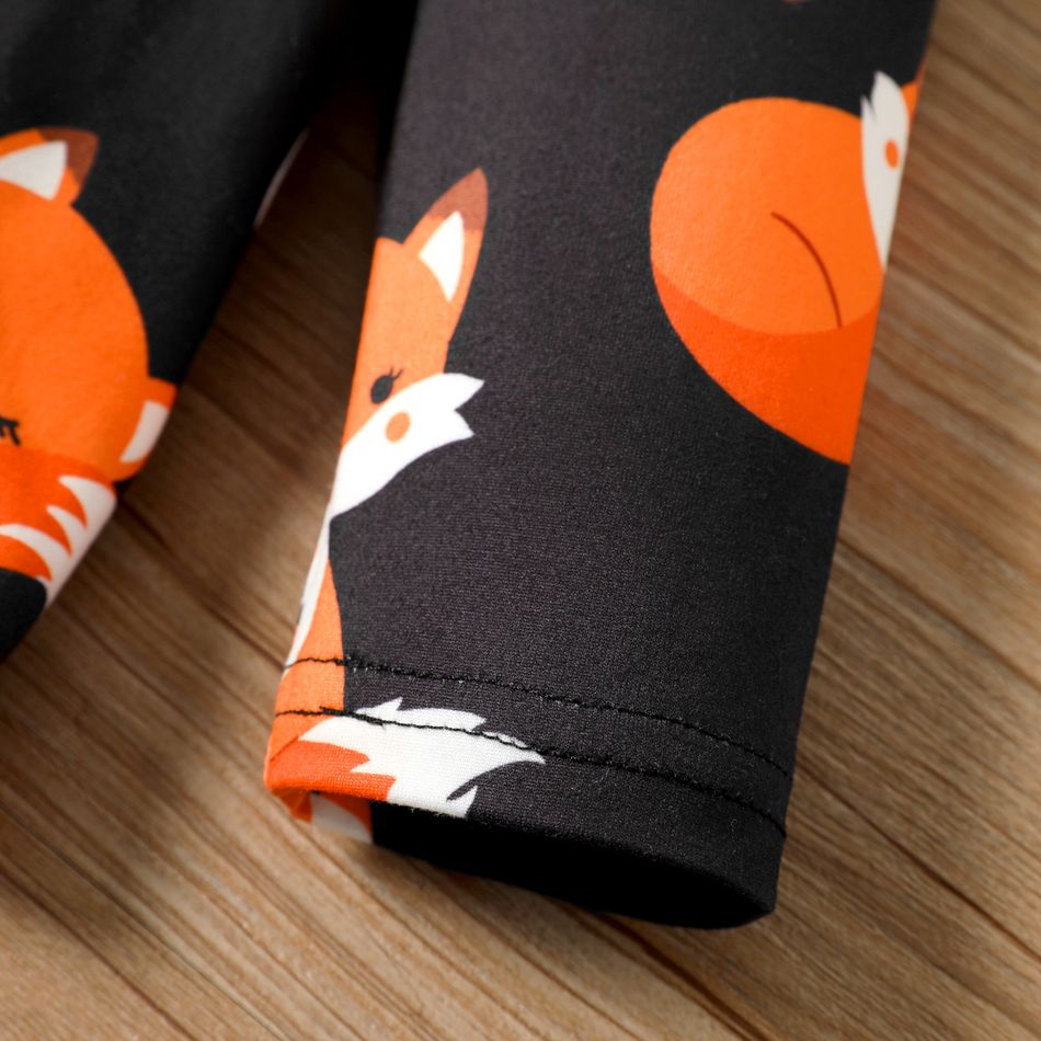 Toddler Boy Fox Print Long-sleeve Tee Black big image 4