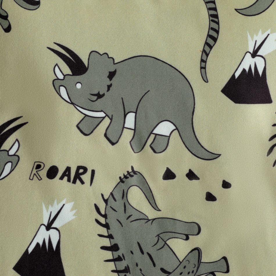 Kid Boy Animal Dinosaur Zebra Print Long-sleeve Tee Green