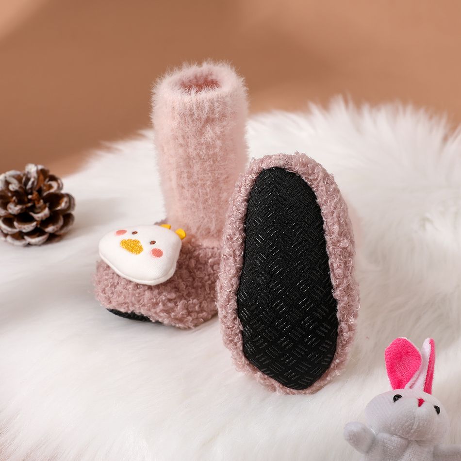 Baby Cartoon Animal Decor Winter Warm Floor Socks Light Pink
