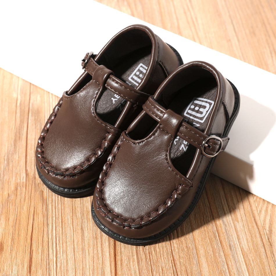 Toddler Casual Minimalist Pure Color Flats Shoes Brown