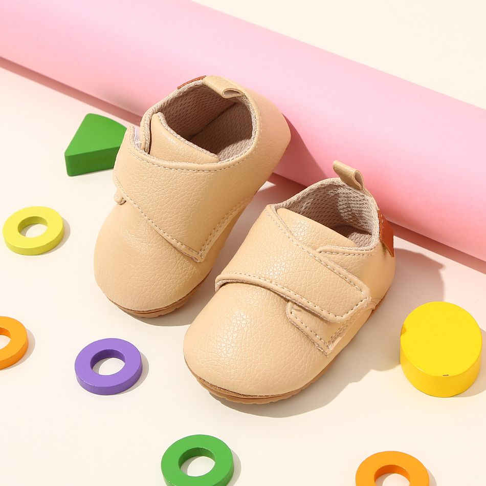 Baby / Toddler Solid Color Velcro Soft Sole Prewalker Shoes Beige