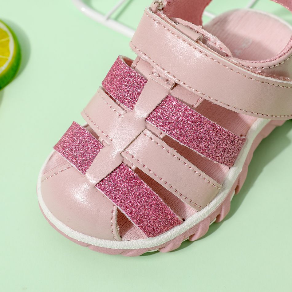 Toddler / Kid Non-slip Sequin Velcro Sandals Pink big image 5