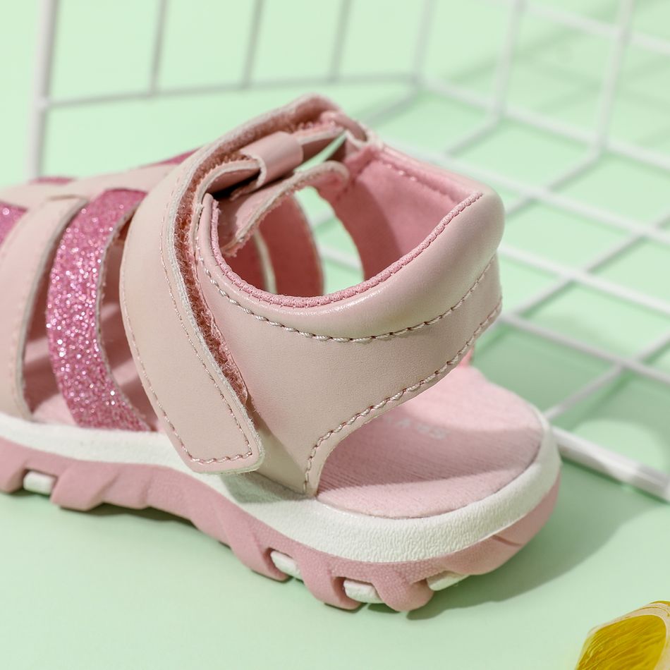 Toddler / Kid Non-slip Sequin Velcro Sandals Pink big image 4