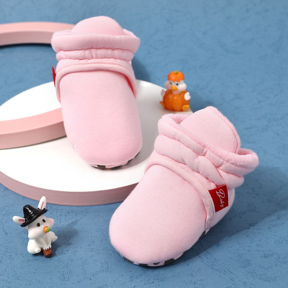 Baby / Toddler Minimalist Solid Drawstring Prewalker Shoes Pink big image 1