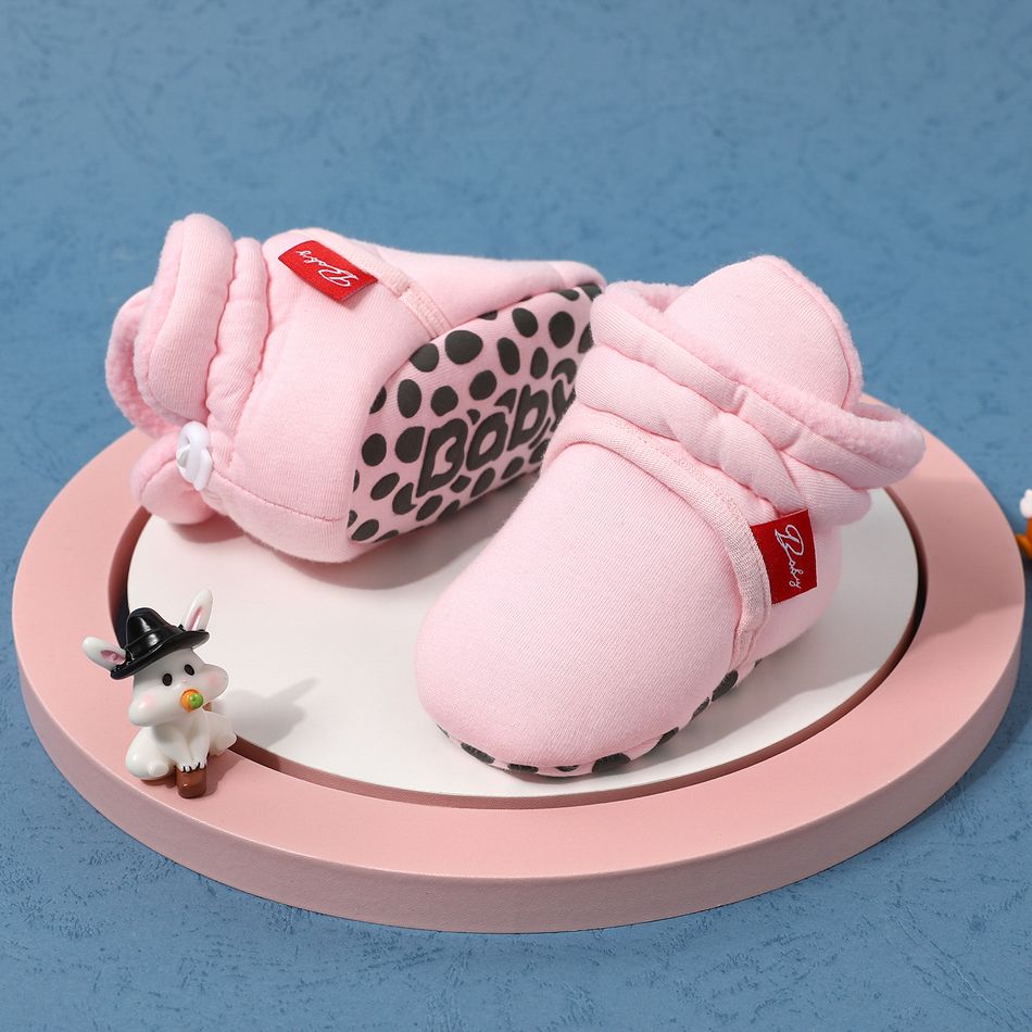 Baby / Toddler Minimalist Solid Drawstring Prewalker Shoes Pink big image 3