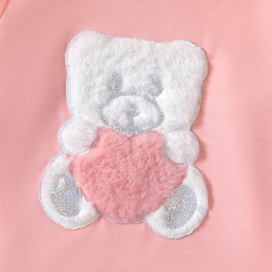 Criança Menina Estampado animal Pullover Sweatshirt Rosa big image 4