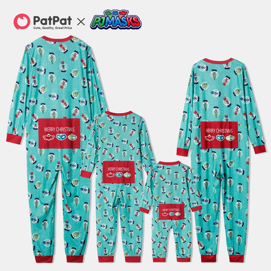 PJ Masks Family Matching Allover Zip-up Pajamas Onesies Lakeblue